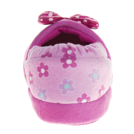 Disney Minnie Mouse Slippers for Kids Minnie's Bow Plush Warm Soft Aline Comfy Lightweight House Shoes