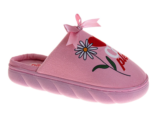 Coca-Cola Diet Coke Women’s Cozy Plush Slip-On Slippers – Pink “Diet Coke Please” Graphic Soft Indoor House Shoes (Adults)