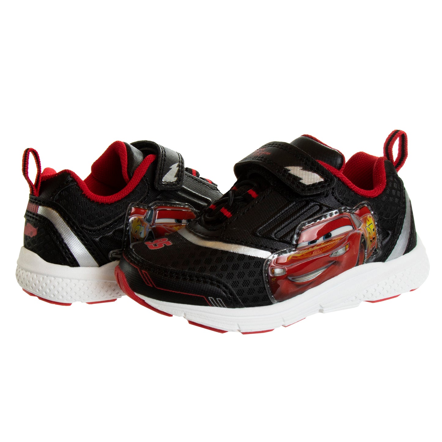 Disney Pixar Cars Sneakers Boys - Two Red Lights Flashing Athletic High-Traction Fast (Toddler – Little Kid)
