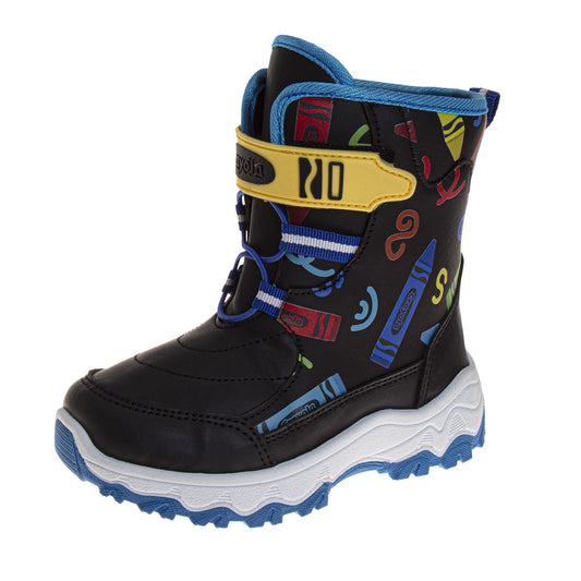 Crayola™ Kids Winter Snow Boots – Water-Resistant Insulated Hook-and-Loop Boots (Toddler/Little Kids)