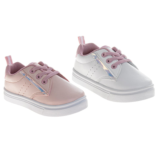 Laura Ashley Fashion Sneakers – Girls Hook-and-Loop Star Casual Shoes with Rainbow Charm Detail (Toddler) (Copy)