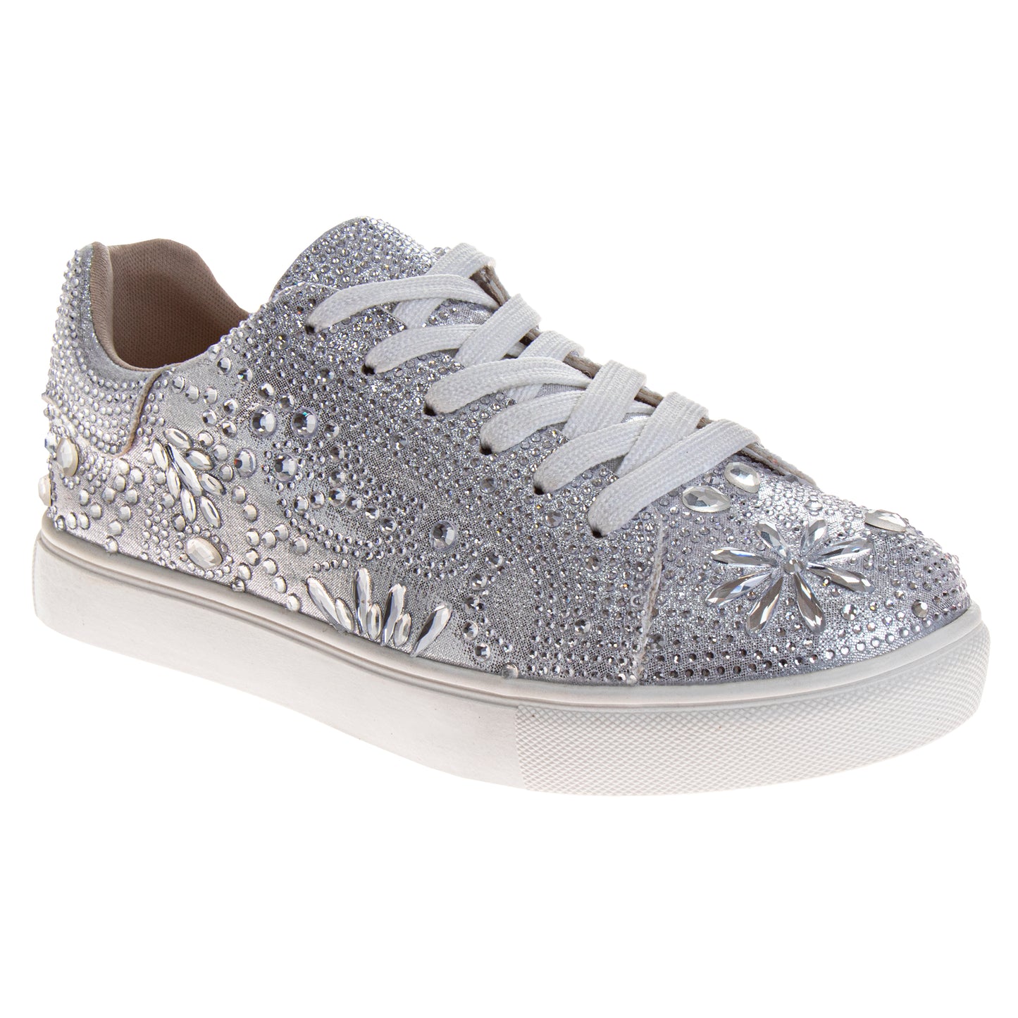 Badgley Mischka Low Top Girl Shoes - Kids Casual Light Sparkly Girls Fashion Sneakers Size Little Kids - Big Kids