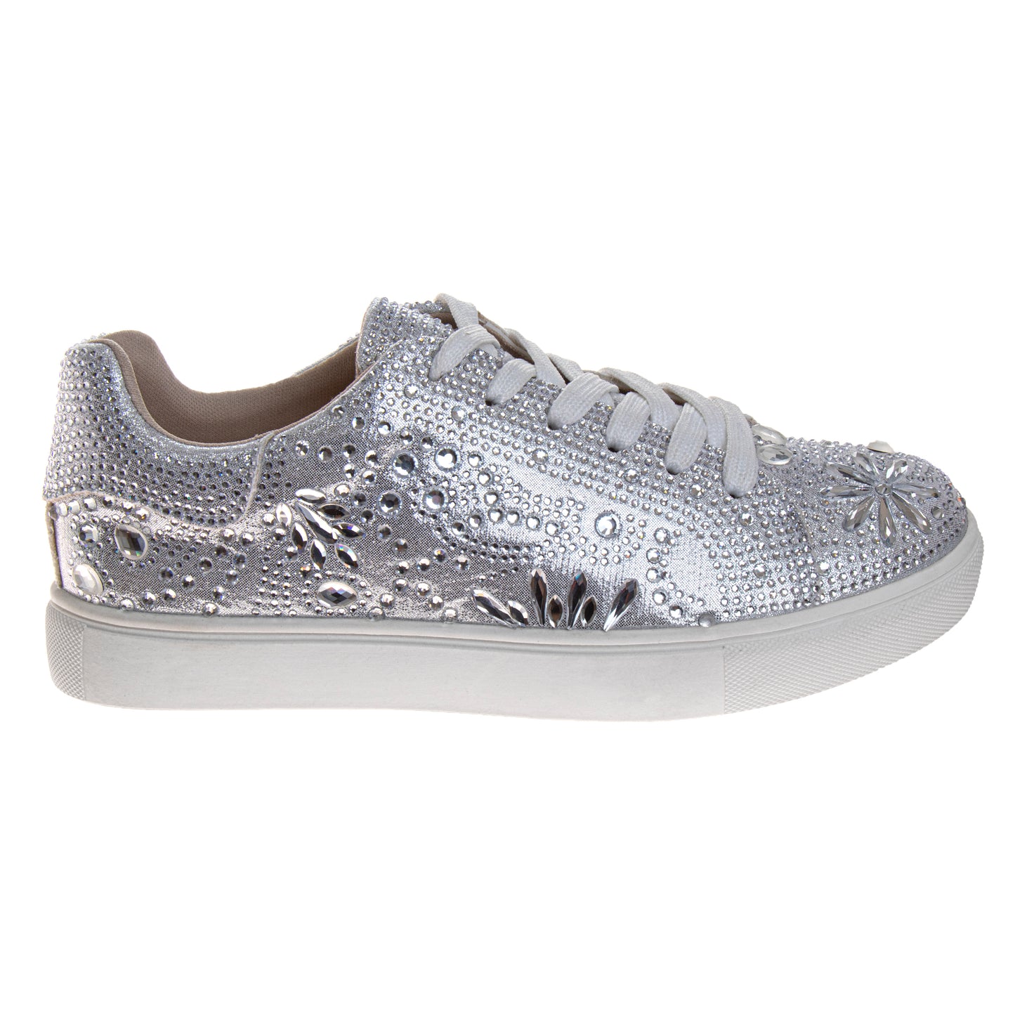 Badgley Mischka Low Top Girl Shoes - Kids Casual Light Sparkly Girls Fashion Sneakers Size Little Kids - Big Kids