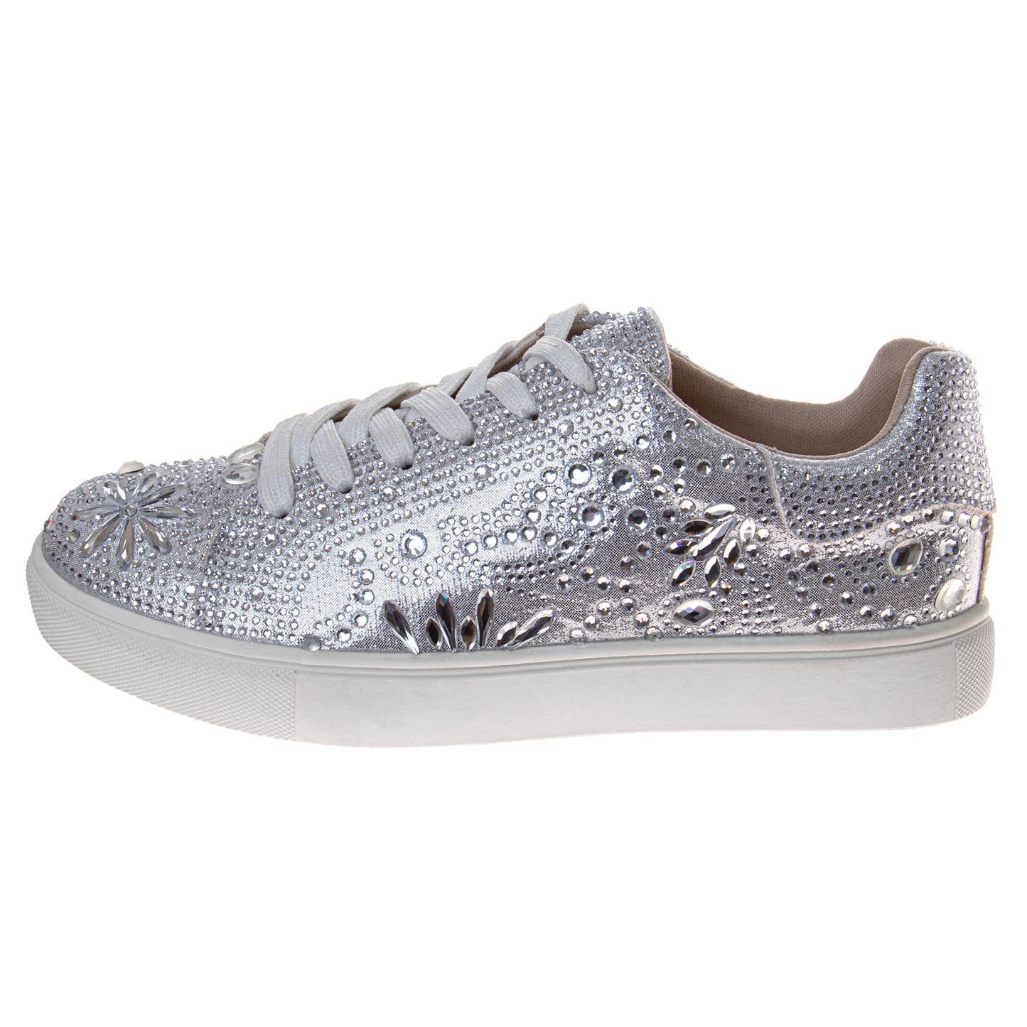 Badgley Mischka Low Top Girl Shoes - Kids Casual Light Sparkly Girls Fashion Sneakers Size Little Kids - Big Kids