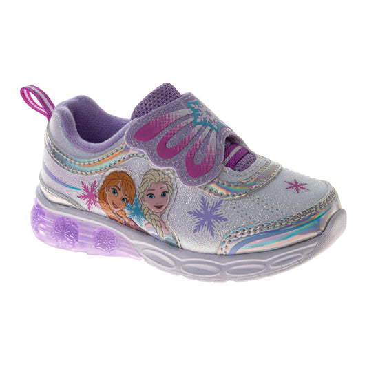 Frozen Sneakers for Girls Glitter Comfortable Adjustable Strap (Toddler / Little Kids)
