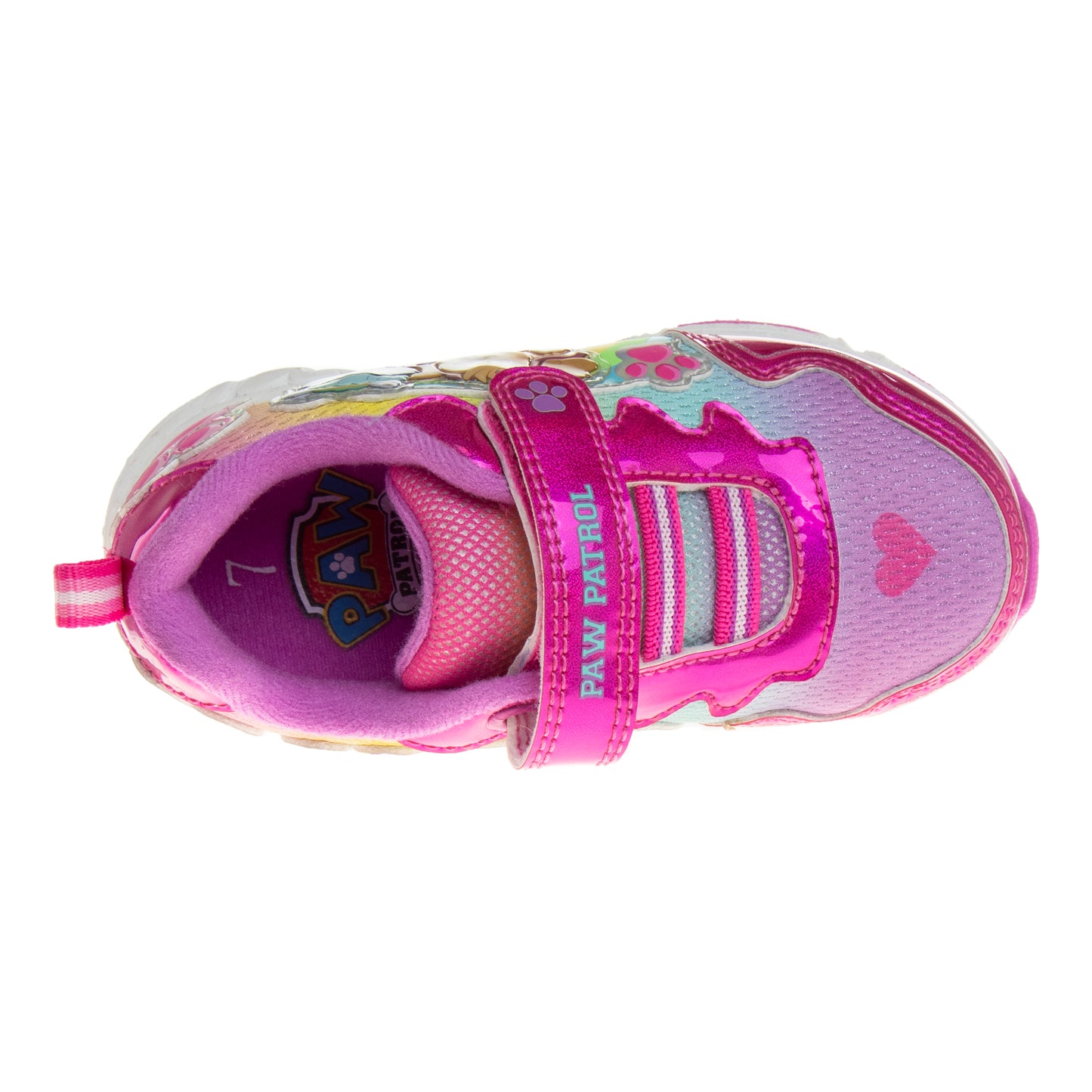 Nickelodeon Paw Patrol Skye and Everest Hook and Loop Girls' Light Up Fashion Sneakers. (Toddler/Little Kids)