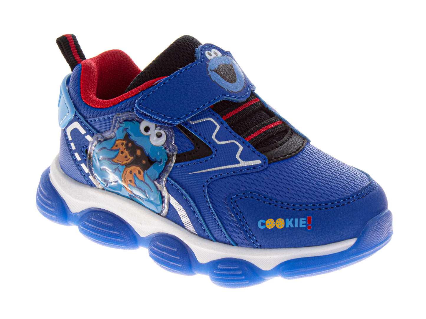 Sesame Street Boys' Cookie Monster Light Up Sneakers. (Toddler/Little Kids)