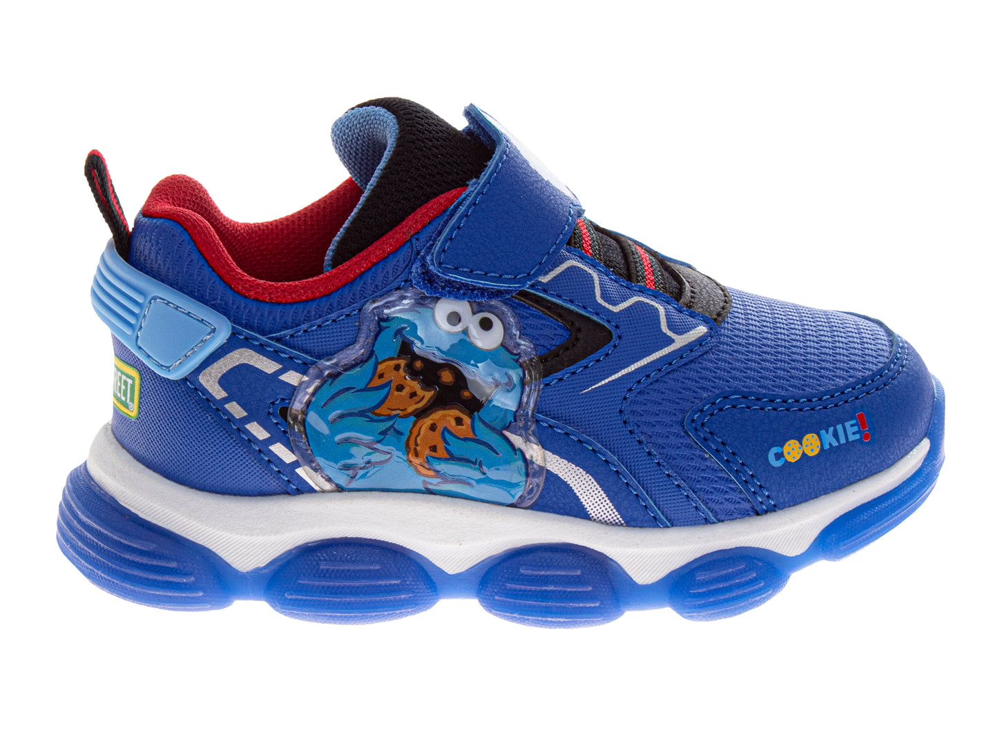 Sesame Street Boys' Cookie Monster Light Up Sneakers. (Toddler/Little Kids)