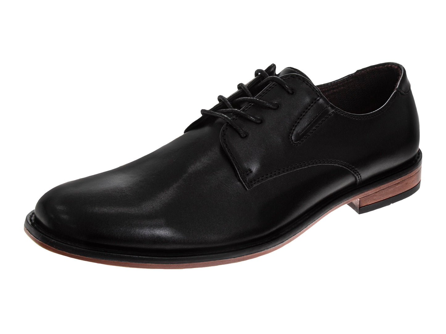 Perry Ellis Men’s Dress Lace-Up Oxford Shoe with Heel Detail – Classic Formal Comfort Shoe in Black (Adults)