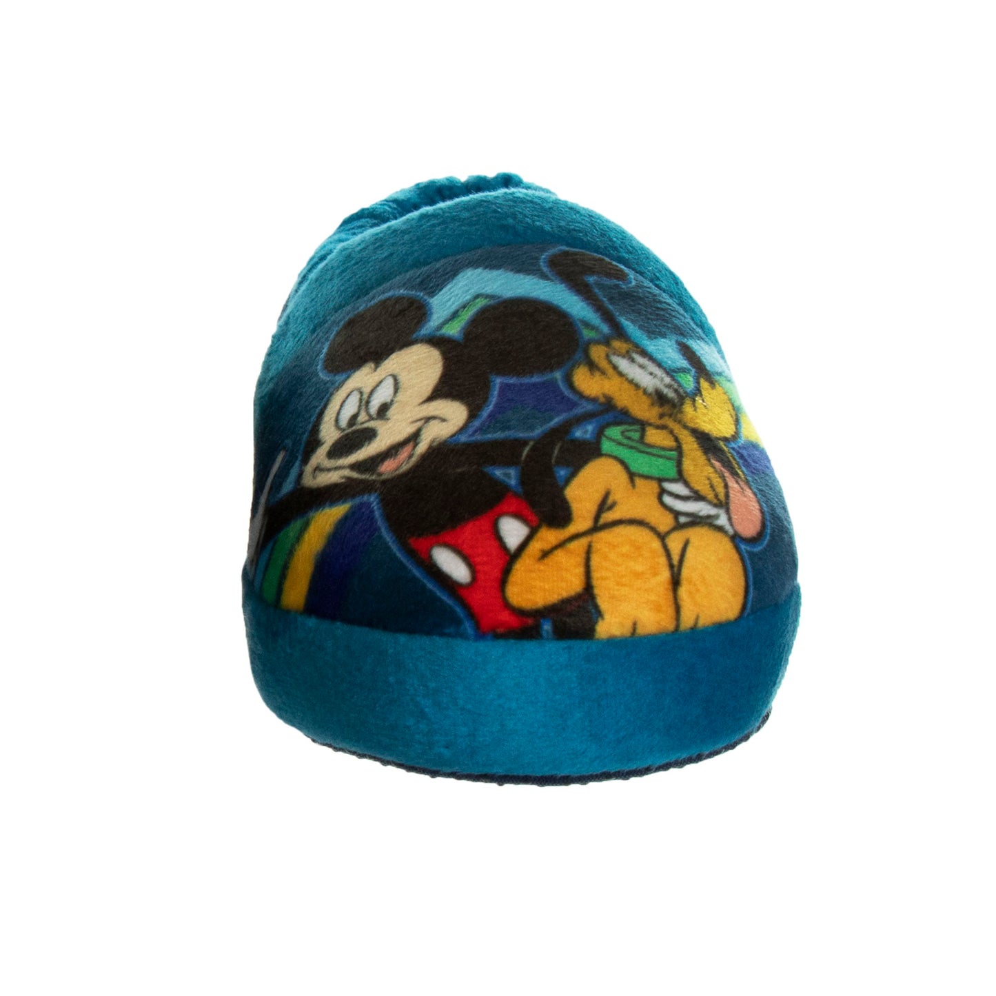 Disney Mickey Mouse Boys Slippers-Plush Lightweight Warm Comfort Soft Aline House Shoes Slippers - Navy Multi (sizes 5-12 Toddler)