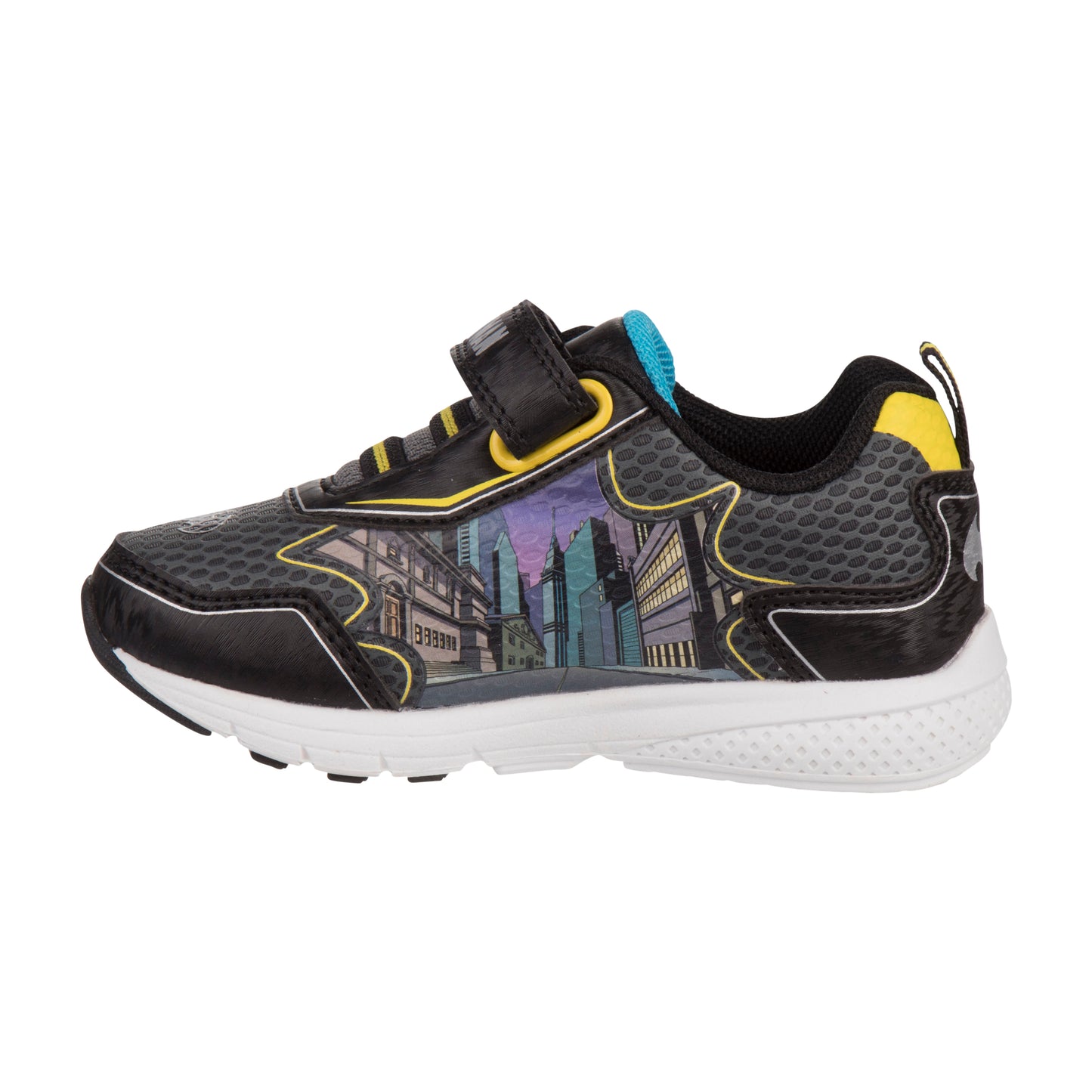 Josmo Boys Batman - Toddler Sneaker Superhero Comics Slip on Laceless Runner Breathable Sneakers Light up Tennis (Size 6-12 Toddler)