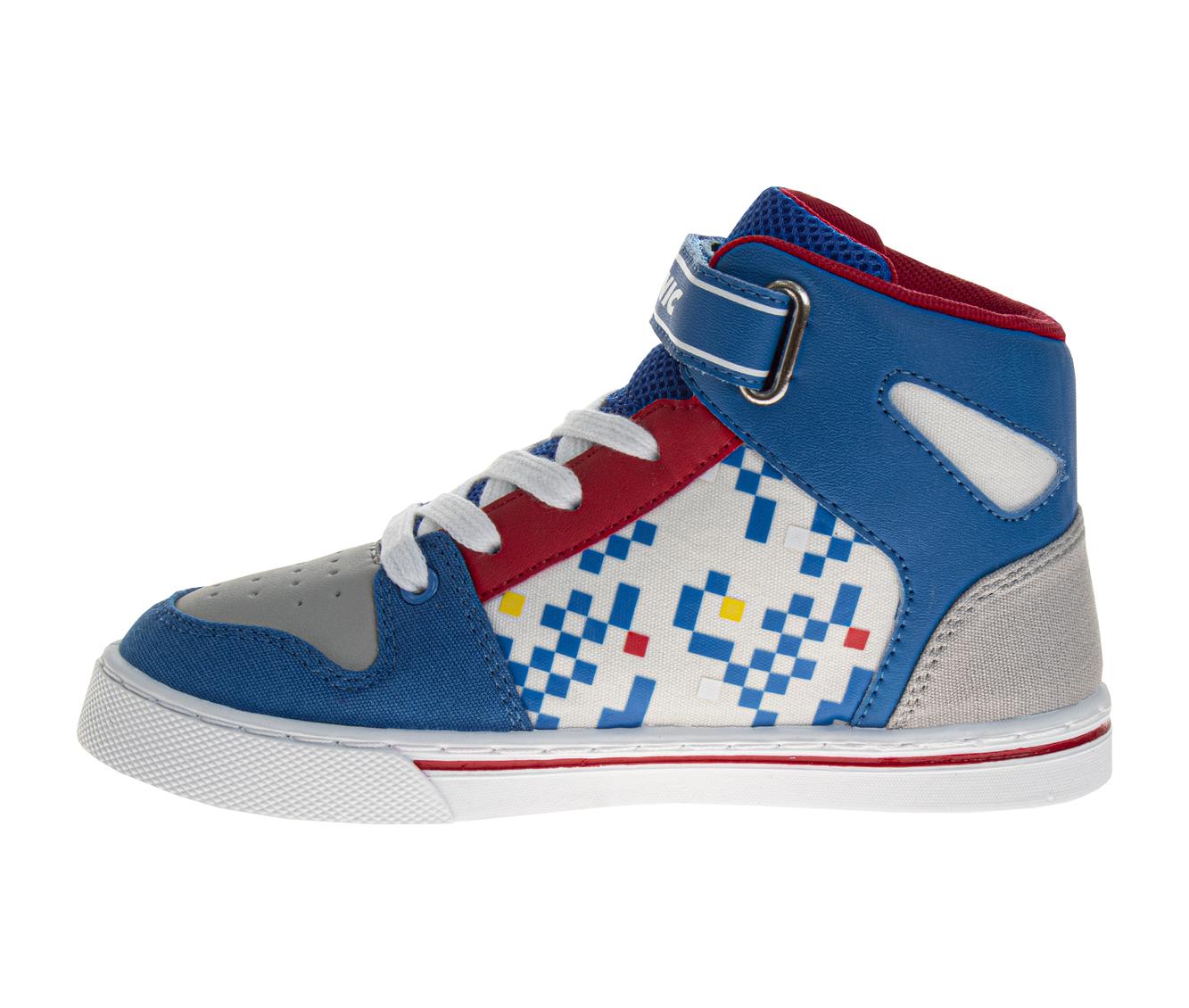 Sonic The Hedgehog Boys' Hook and Loop Hi-Top Canvas Sneakers