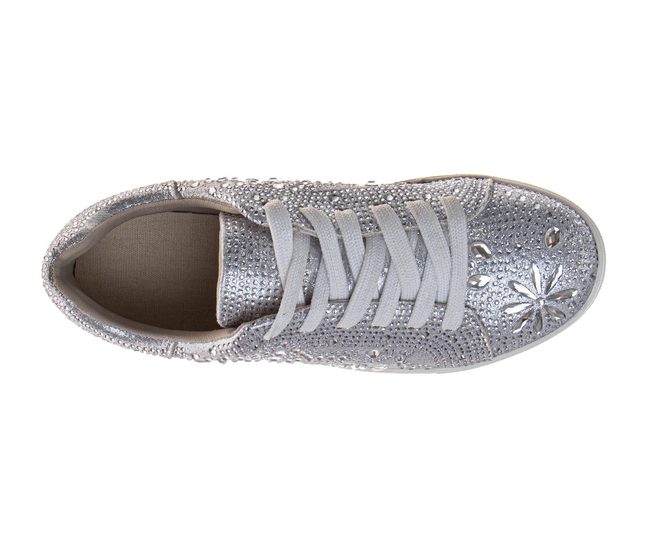 Badgley Mischka Glitzy Sneakers Girls' Sparkle Detail Fashion Forward Glamorous Casual Chic Comfort Fit (Little Kid / Big Kid)