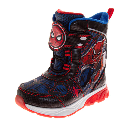 Marvel SpiderMan Snow Boots Boys Hook & Loop Waterproof Warm Lined Durable Tread Built for Adventure (Toddler / Little Kid)