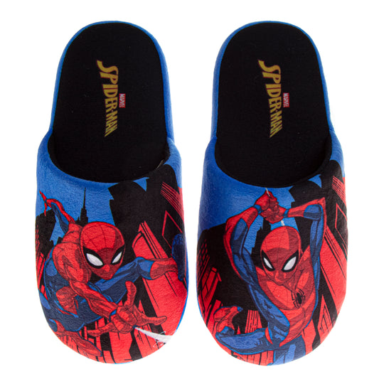 Marvel Spiderman Kids' Slippers Cozy, Plush, and Fun House Footwear (Little Kid / Big Kid)