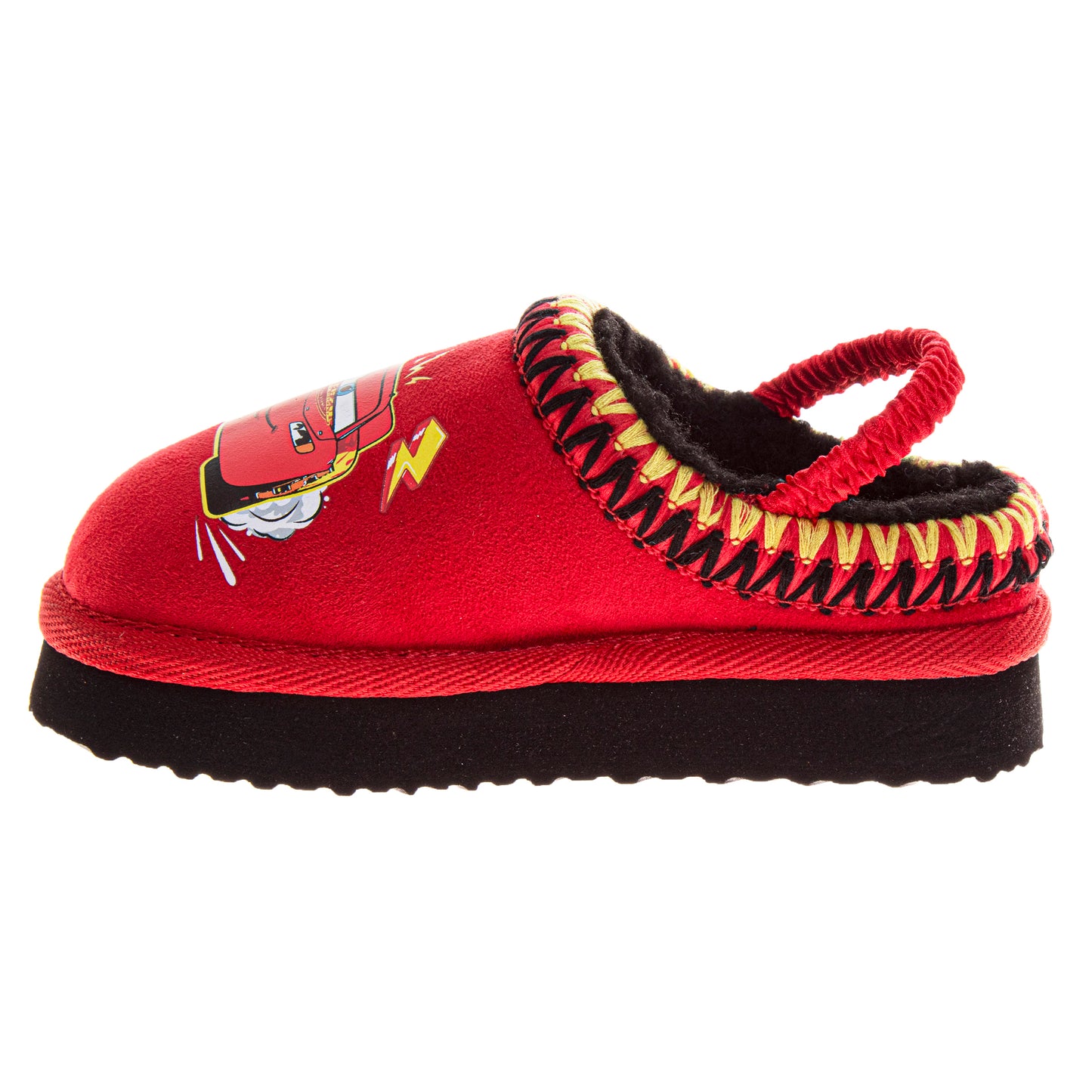 Disney Cars Snow Boys Slippers Lightning Mcqueen Boots Faux Fur Winter Mules Cozy Warm House Shoes (Toddlers)