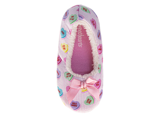 Sweethearts Soft Plush Pink Slippers Girls' Heart Pattern Cozy Warm Indoor Wear NonSlip Sole (Little Kid / Big Kid)