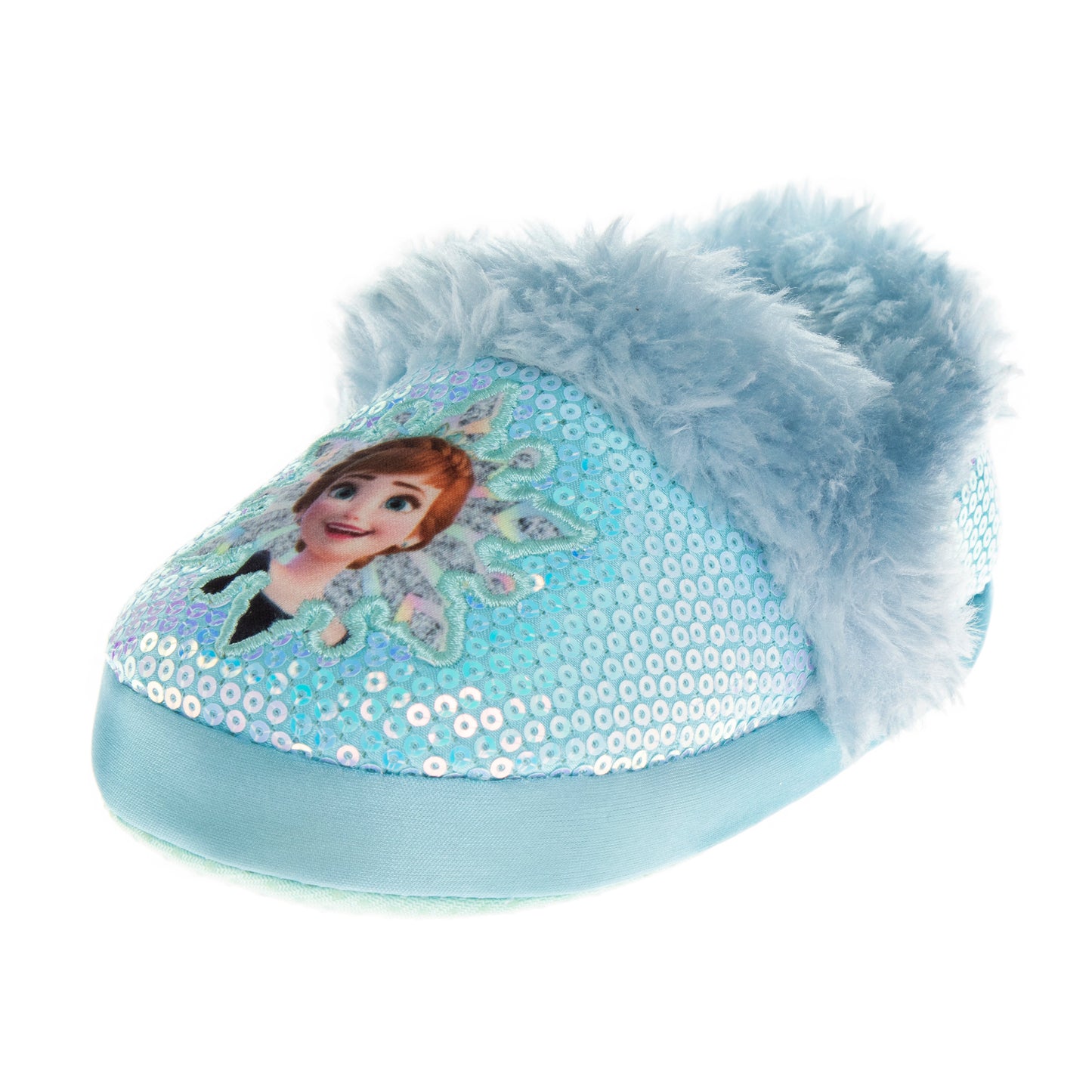 Disney Frozen Girls Slippers - Elsa and Anna Plush Lightweight Warm Comfort Soft Aline House Shoes - Purple (sizes 5-12 Toddler)