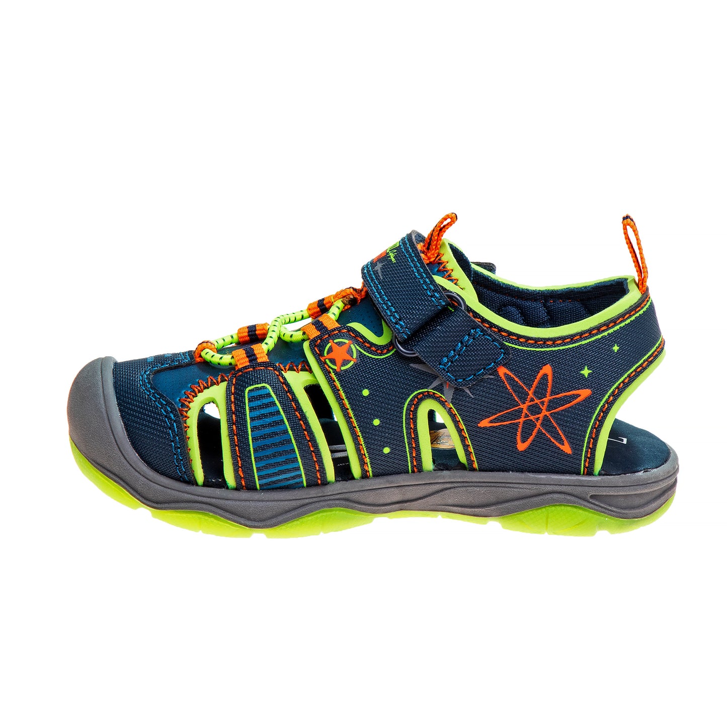 Disney Pixar Toy Story Woody Buzz Summer Boys Sandals with Lights - Beach Pool Water Open Toe slides Adjustable - Green Navy (Toddler)