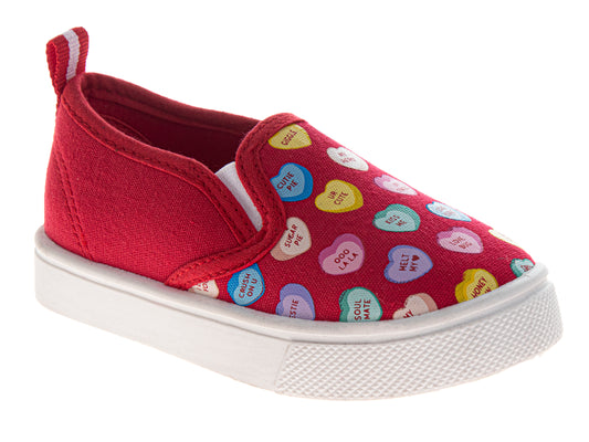 Sweethearts Conversation Hearts SlipOn Shoes Girls Sweet Style Adorable Easy On/Off Casual Comfort (Toddler)