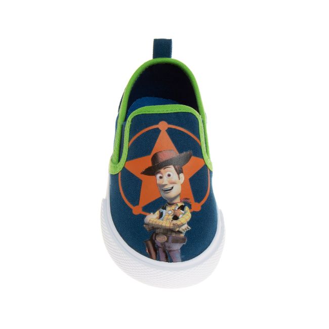 Toy Story Casual No Lace Shoes - Buzz Lightyear Sheriff Woody Low top Canvas Slip-on Tennis Boys Sneakers (Size 5-12 Toddler)