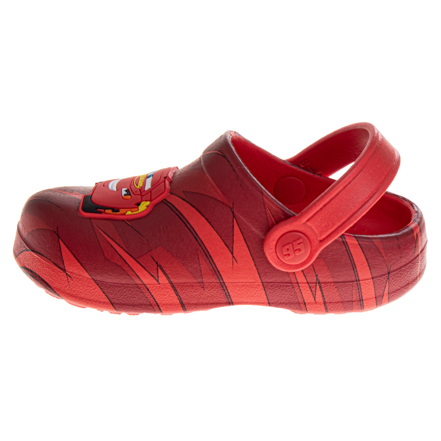 Josmo Cars Clog Sandal Waterproof Slip-On Slides for Boys - Lightning McQueen Closed Toe Clogs with Backstrap (Sizes: 5-10 Toddlerss)