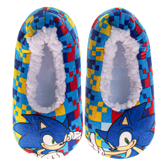 SEGA Sonic The Hedgehog Slippers for Boys Sonic Design Warm Padded Sole Comfy SlipOn (Toddler / Little Kid)