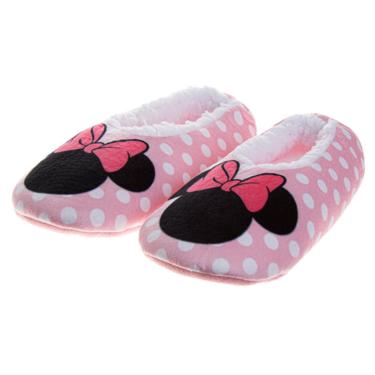 Disney Minnie Mouse Slippers for Girls Plush NonSlip Warm Indoor Comfortable (Toddler / Little Kid)