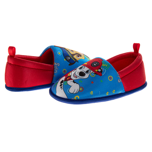 Nickelodeon Paw Patrol Marshall & Chase Plush Slippers Boys Cozy Warm Soft Padded Rescue Team Indoor Wear SlipOn Comfort (Toddler / Little Kid)