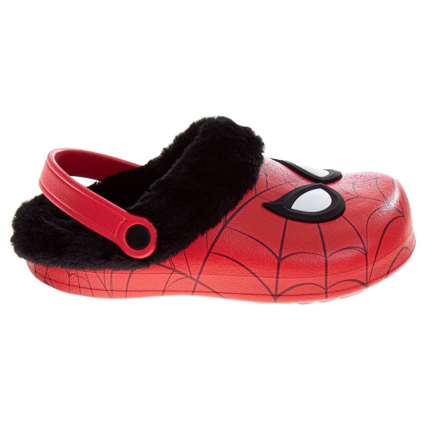 Marvel Avengers Spiderman Fuzzy Fleece Lined Clogs for Boys Winter Warm Plush Garden Shoes