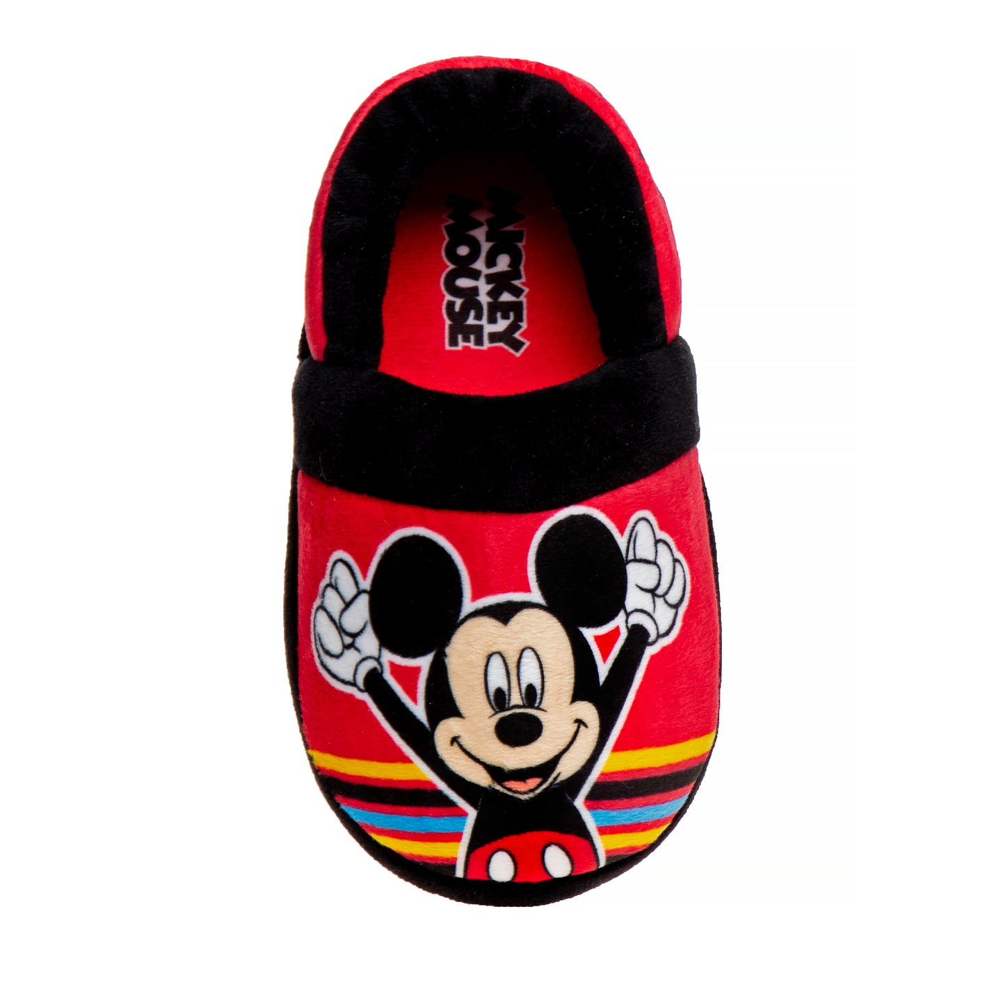 Disney Mickey Mouse Boys Slippers-Plush Lightweight Warm Comfort Soft Aline House Shoes Slippers - Navy Multi (sizes 5-12 Toddler)