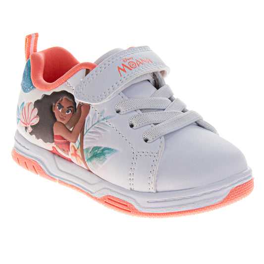 Disney Moana Shoes for Girls' Strap Closure, Laceless Princess Sneakers Featuring Pua & HeiHei (Toddler/Little Kid)