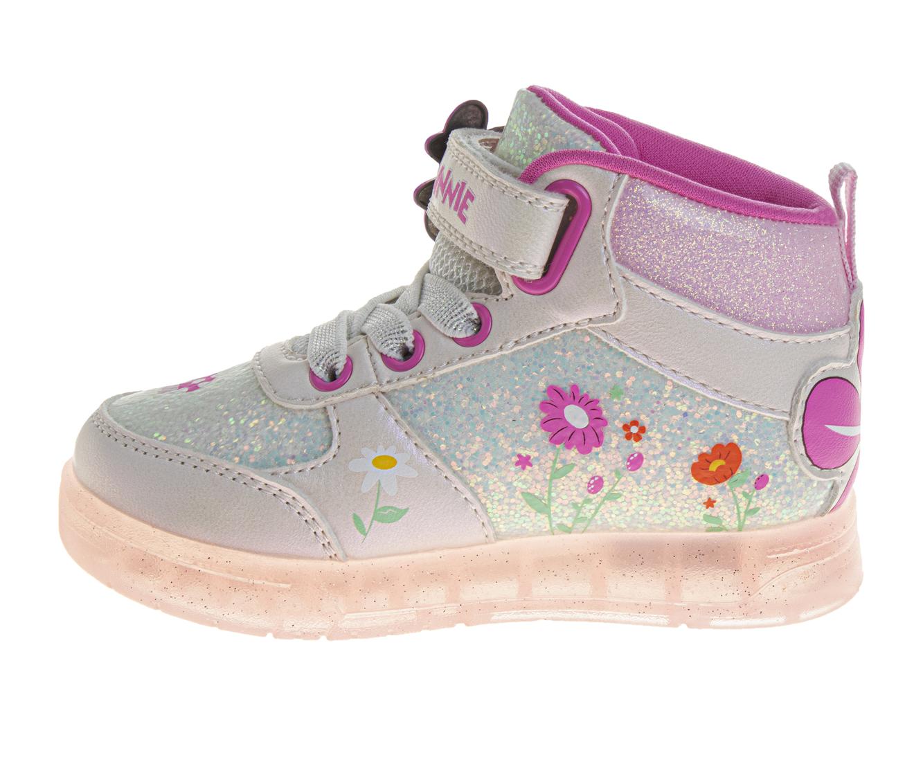 Disney Minnie Mouse Girls' Hook and Loop High Top Sneakers (Toddlers)