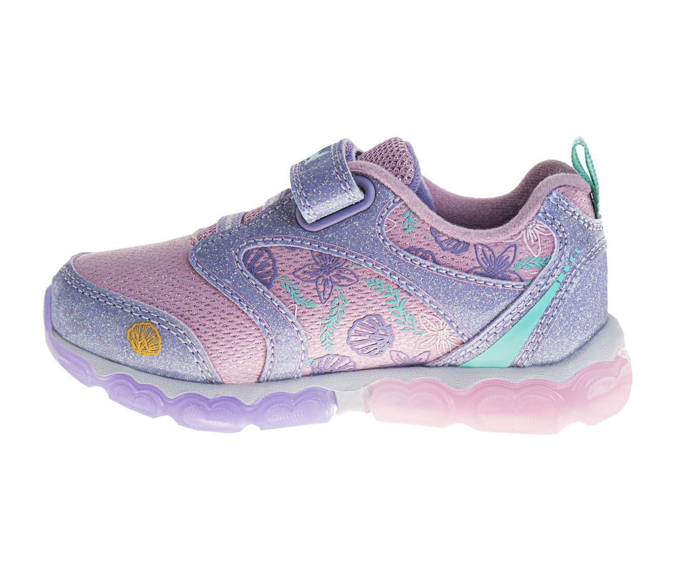 Disney The Little Mermaid Girls' Hook and Loop Light Up Fashion Sneakers (Toddlers)