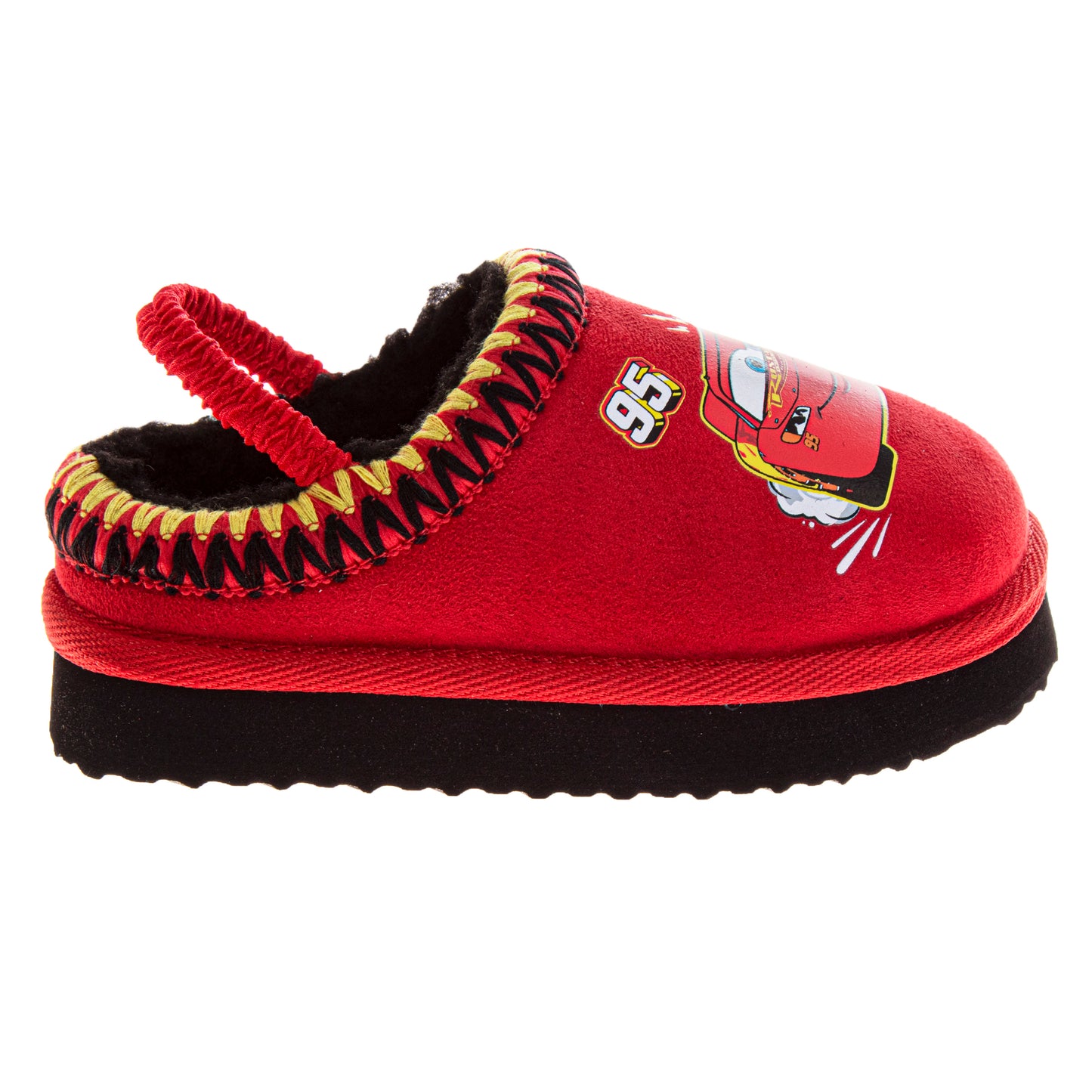Disney Cars Snow Boys Slippers Lightning Mcqueen Boots Faux Fur Winter Mules Cozy Warm House Shoes (Toddlers)