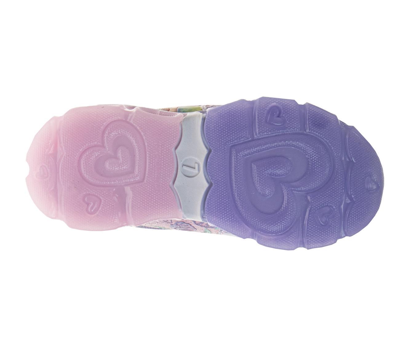Disney The Little Mermaid Girls' Hook and Loop Light Up Fashion Sneakers (Toddlers)