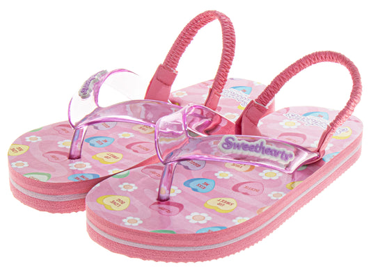 Sweet Heart Toddler Flip Flops Slip-On Beach, Pool Sandals with Strap Slip-Resistant Lightweight (Sizes 6–11 Toddler)