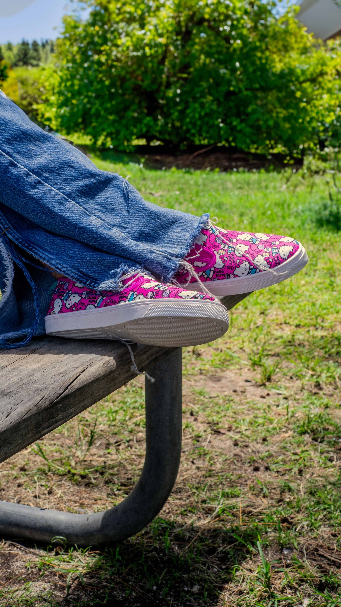 Sanrio Hello Kitty girls Low Top Sneakers - Casual Fashion Laceless Slip on Canvas Shoes