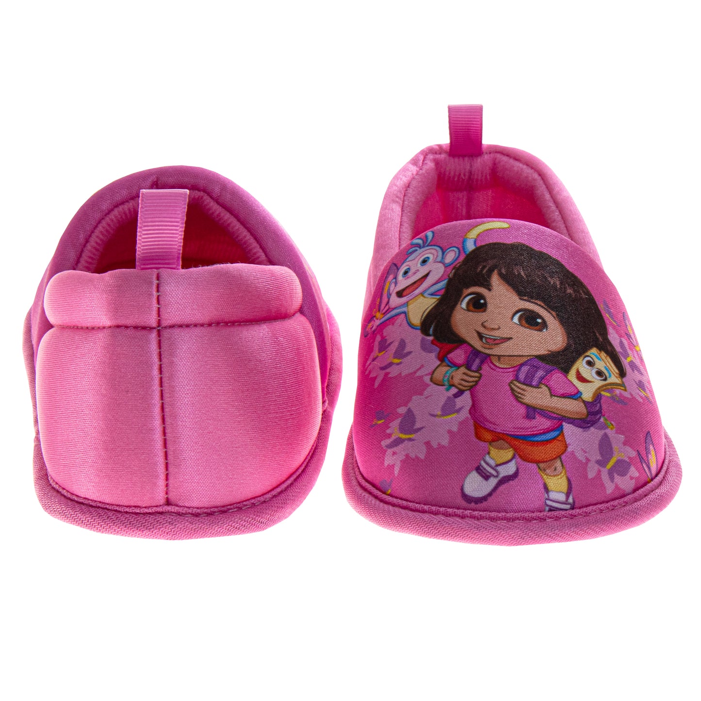 Dora the Explorer Girls Slippers - Plush Non-Slip Comfy Fluffy Lightweight Warm Comfort Soft Aline Indoor House Slippers (Toddler)