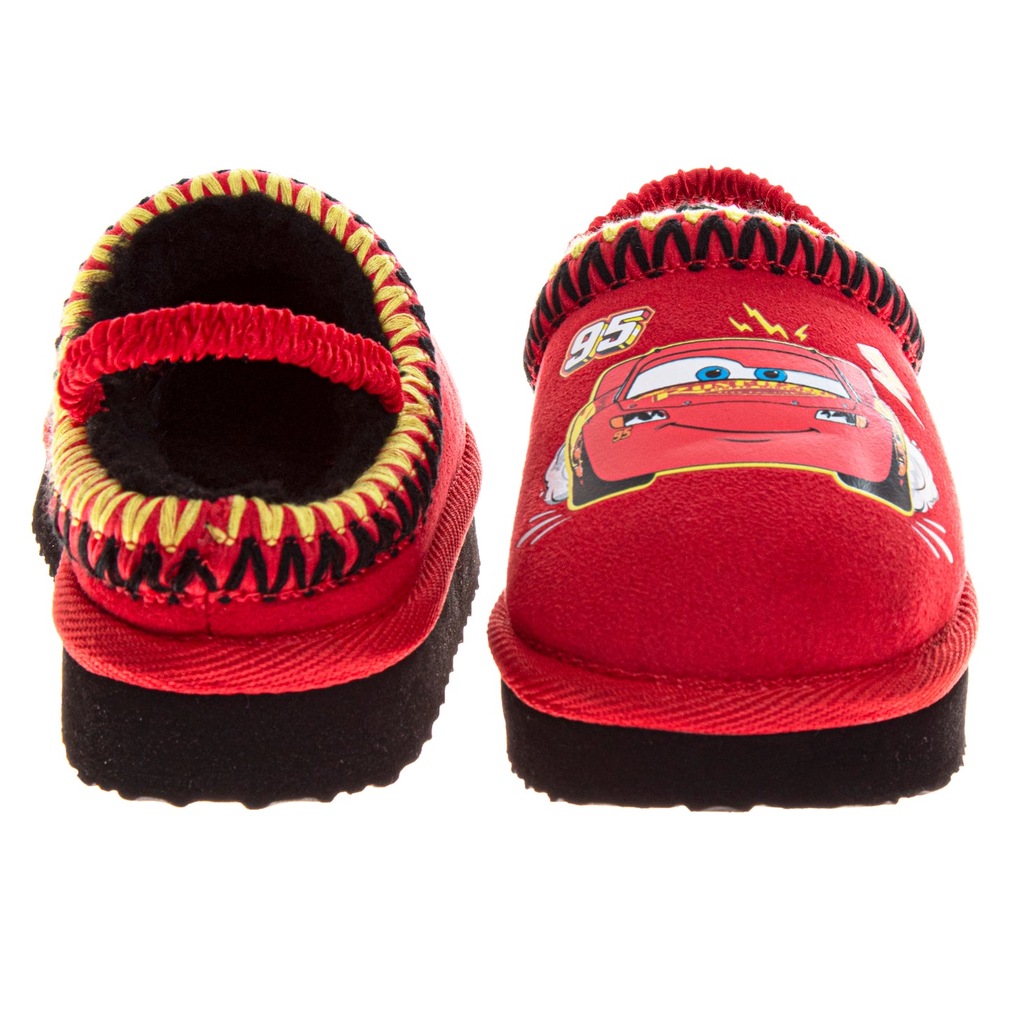 Disney Cars Snow Boys Slippers Lightning Mcqueen Boots Faux Fur Winter Mules Cozy Warm House Shoes (Toddlers)