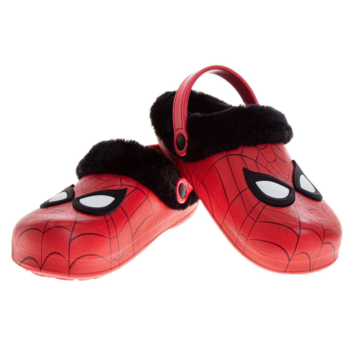 Marvel Avengers Spiderman Fuzzy Fleece Lined Clogs for Boys Winter Warm Plush Garden Shoes