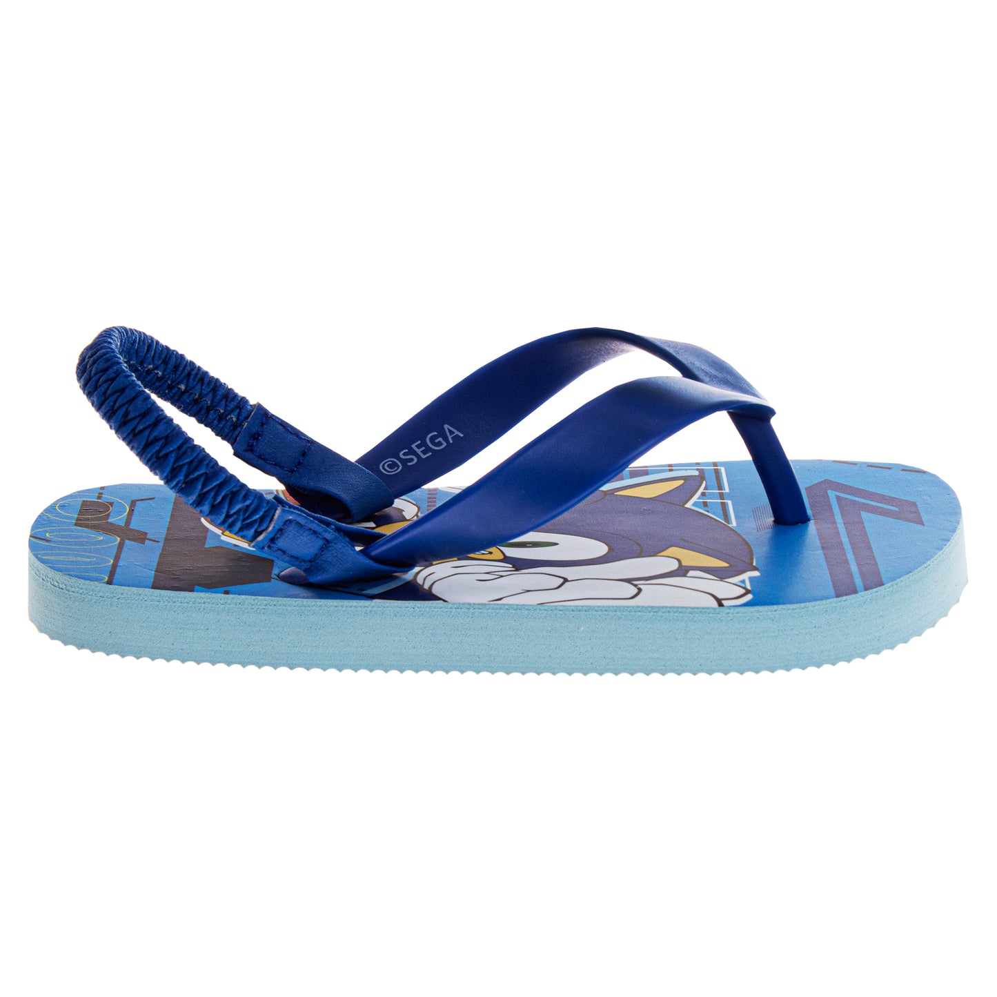 Josmo Sonic the Hedgehog Flip Flop Sandal Water Shoes - Beach Slides SlipOn Thong FlipFlops Sandals for Boys (5-10 Toddler 11-12)