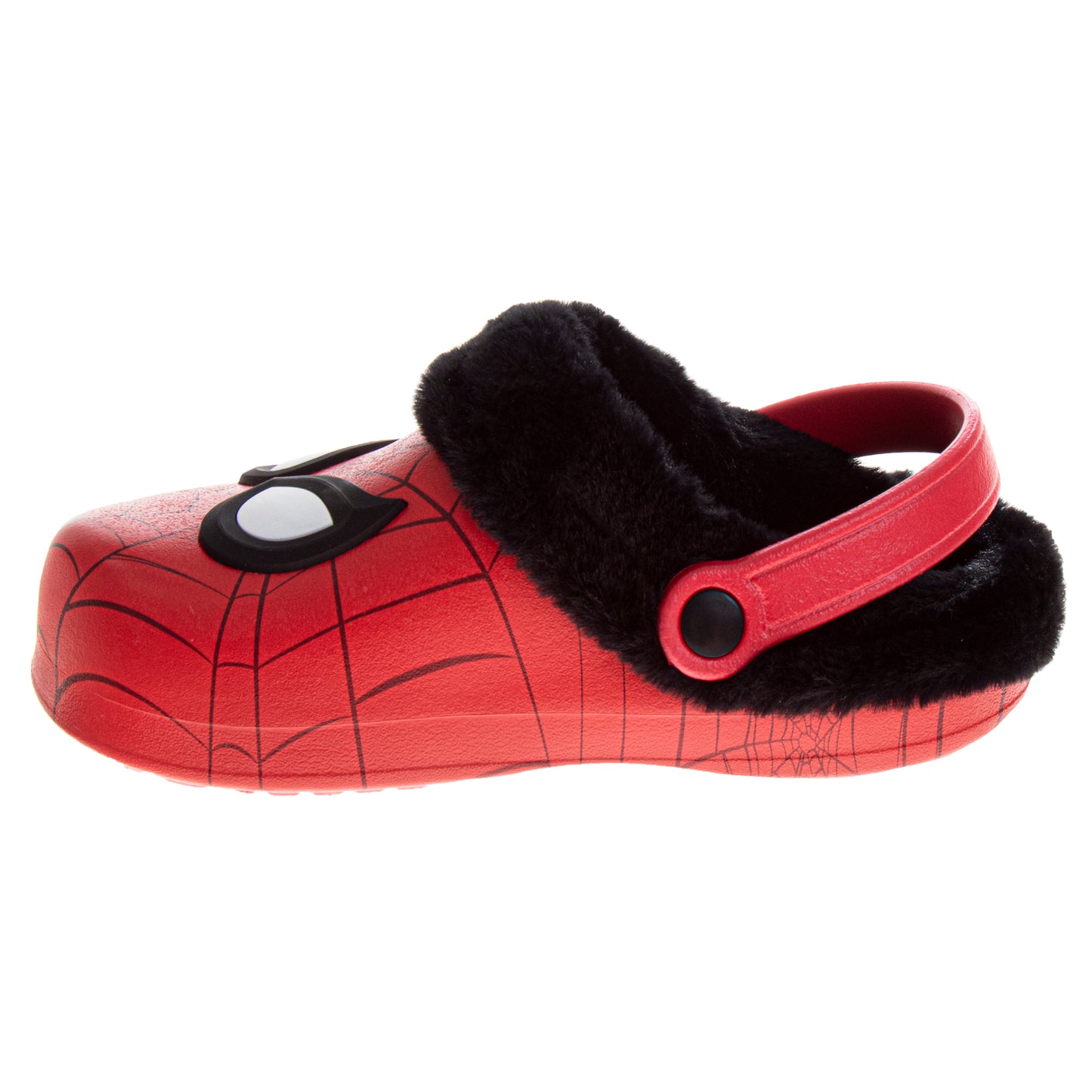 Marvel Avengers Spiderman Fuzzy Fleece Lined Clogs for Boys Winter Warm Plush Garden Shoes