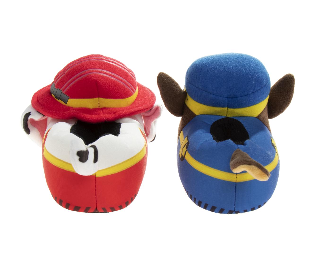 Nickelodeon Paw Patrol Marshall and Chase 3D Toddler Boys' Dual Sizes Slippers