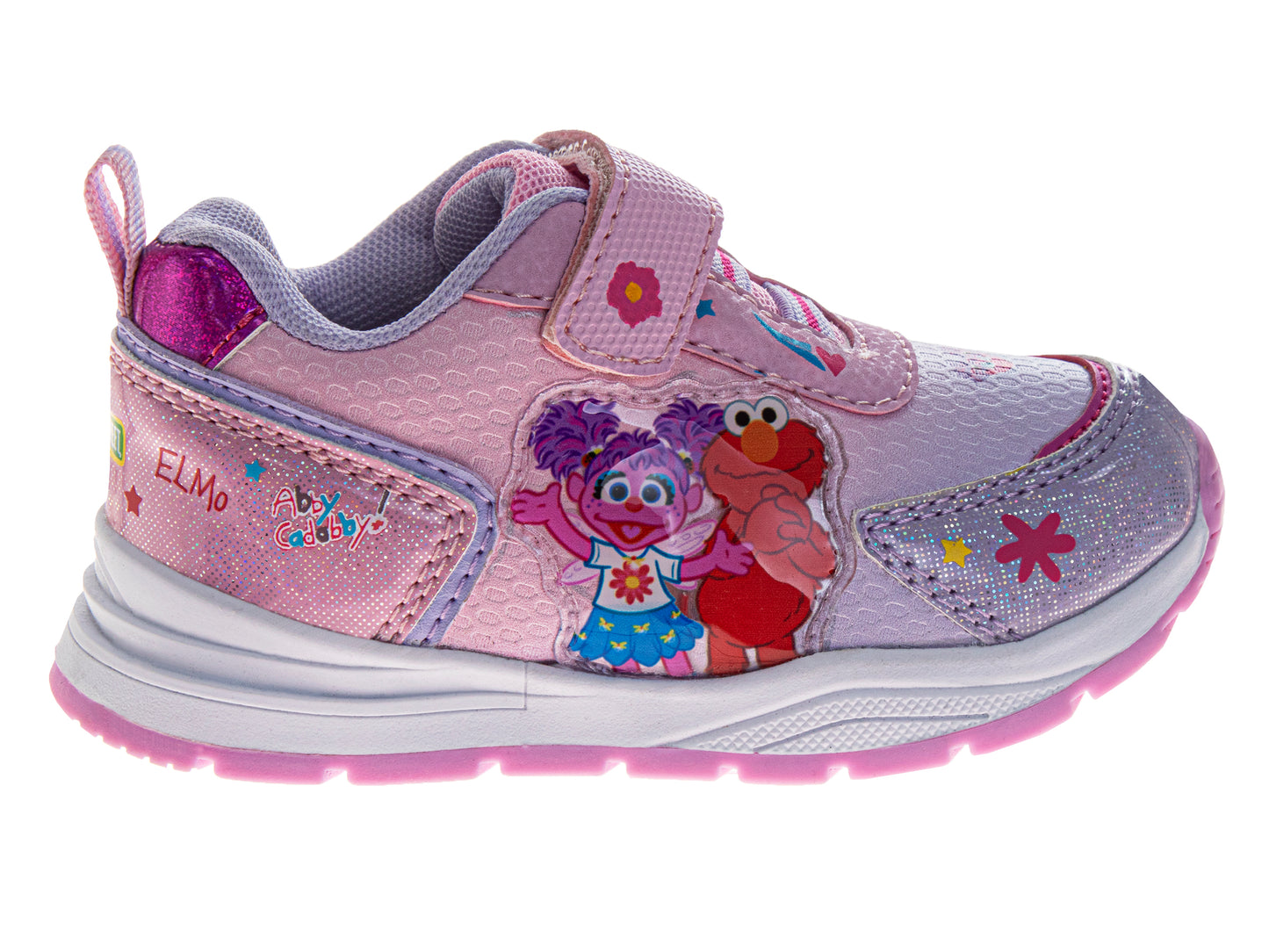 Sesame Street Girls Abby and Elmo Toddler Hook and Loop Lightup Sneakers
