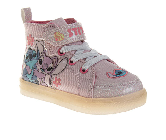 Disney Stitch Girls' High Top Light Up Sneakers (Toddlers)
