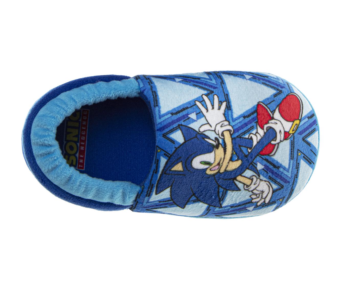 SEGA Sonic the Hedgehog Boys Slippers - House Shoes Lightweight Plush Warm Comfort Soft Aline Slipper (toddlers)