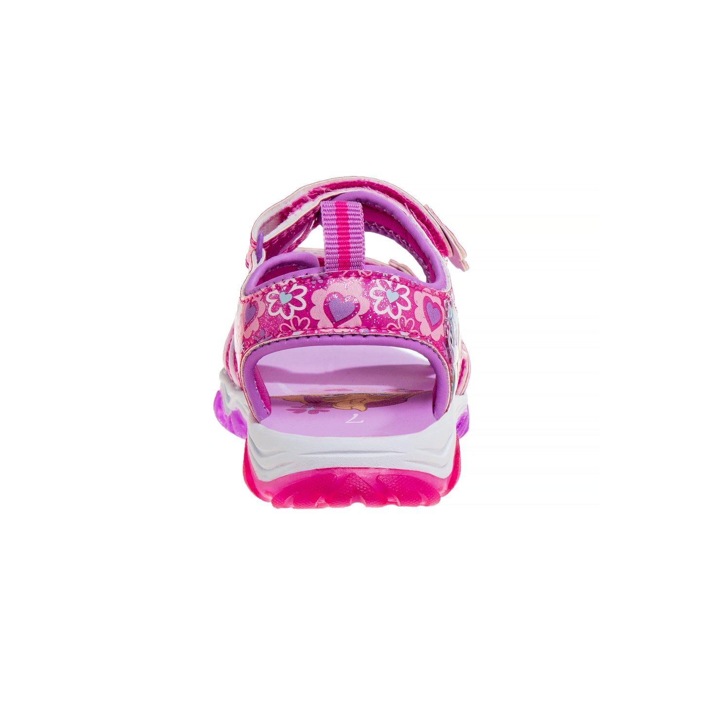 Paw Patrol Everest Skye Light up Summer Girls Sandals - Hook&Loop Adjustable Strap Open Toe Sandal Water Shoe - Pink (sizes 6-12 Toddler)