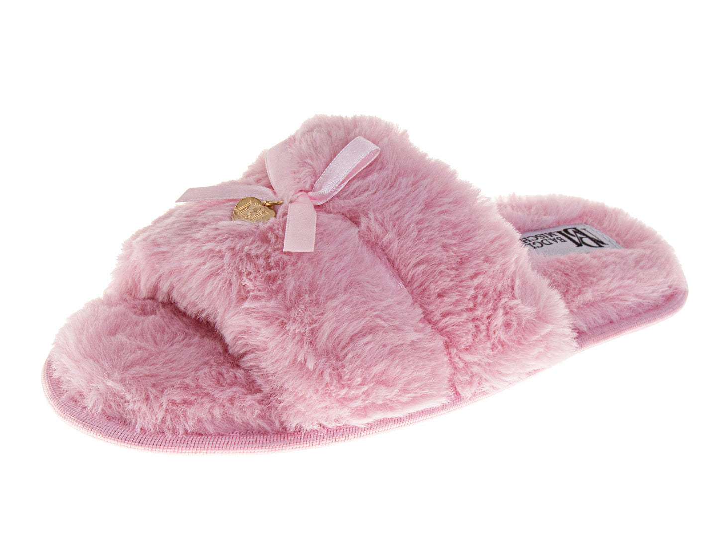 Badgley Mischka Slippers for Women - Classic Logo Emblem Comfortable Style (Adults)