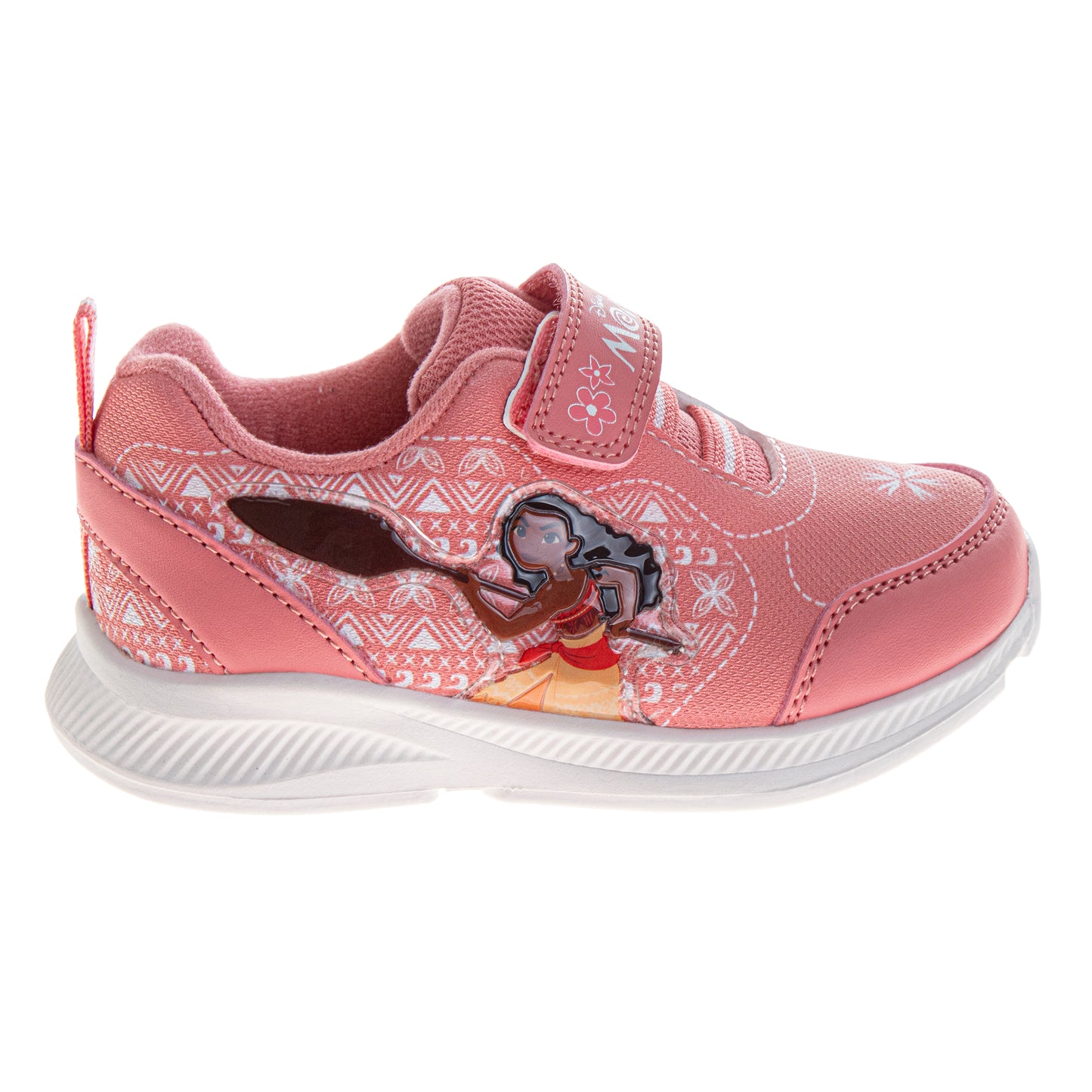 Disney Moana Girls' Hook and Loop Light Up Fashion Sneakers (Toddlers)